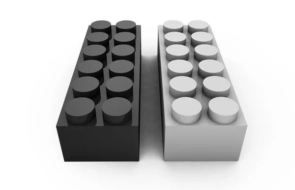 Красочные строительные блоки, изолированные на белом 3D рендере — стоковое фото