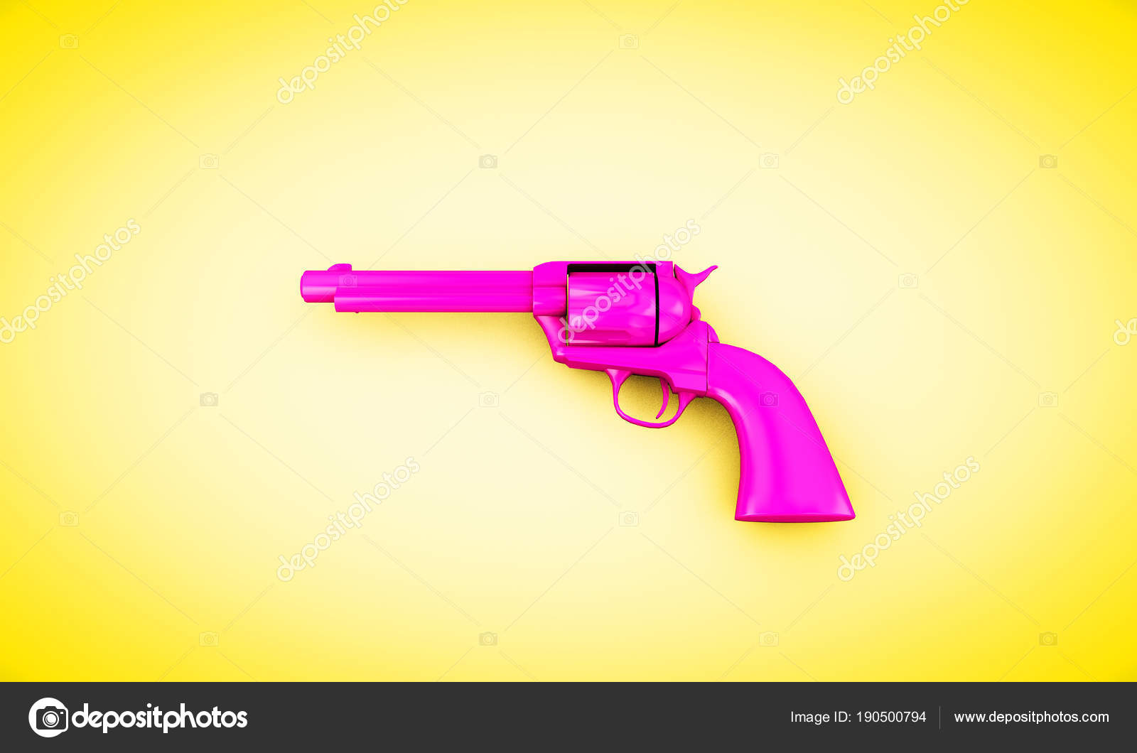 Blue Revolver On A Pink Background 3d Render Creative Concept Stock Photo Image By C Vadarshop