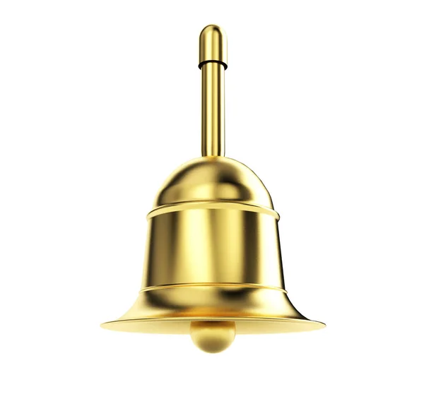 Golden bell, 3D render art and illustration.