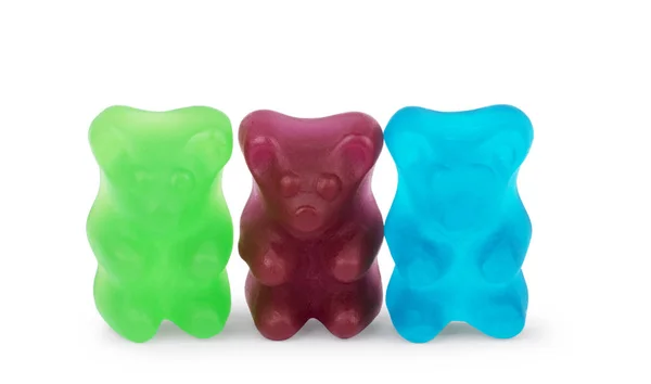 Los osos jalea son multicolores sobre un fondo blanco —  Fotos de Stock