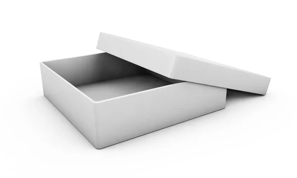 White 3d rendering blank open rectangular box with box separate — Stock Photo, Image