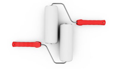 Beyaz arka plan üzerinde 3d render izole boya silindiri