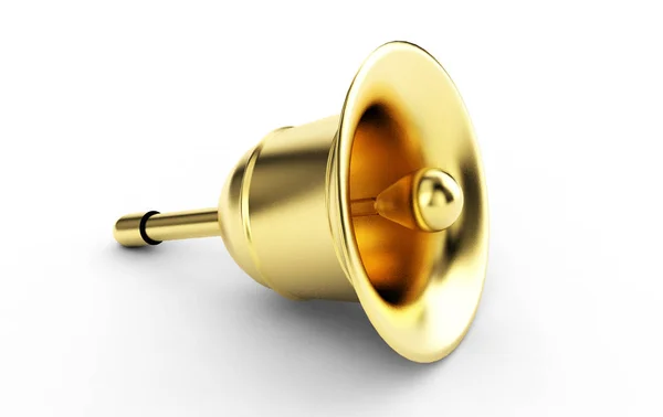 Golden bell, 3d render művészet és illusztráció. — Stock Fotó