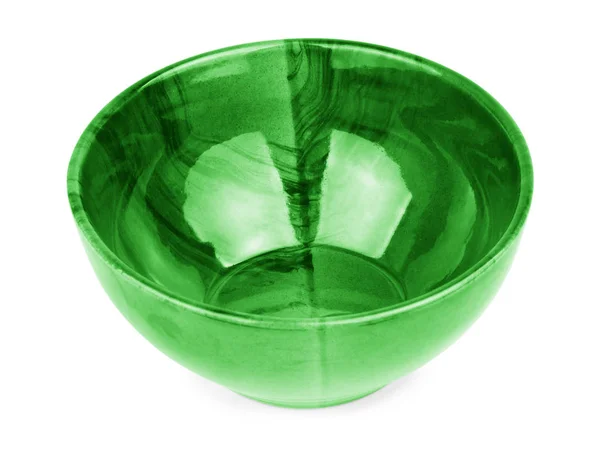 Зеленая пустая чаша изолирована на белом — стоковое фото