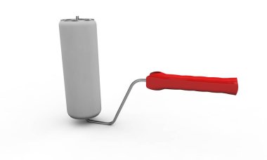 Beyaz arka plan üzerinde 3d render izole boya silindiri