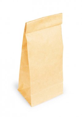 Kahverengi kağıt Eko Paket beyaz bir arka plan üzerinde