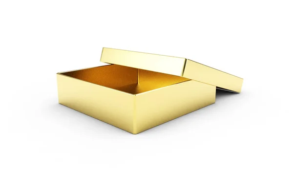 Bianco 3d rendering vuoto aperto scatola rettangolare con scatola separata — Foto Stock