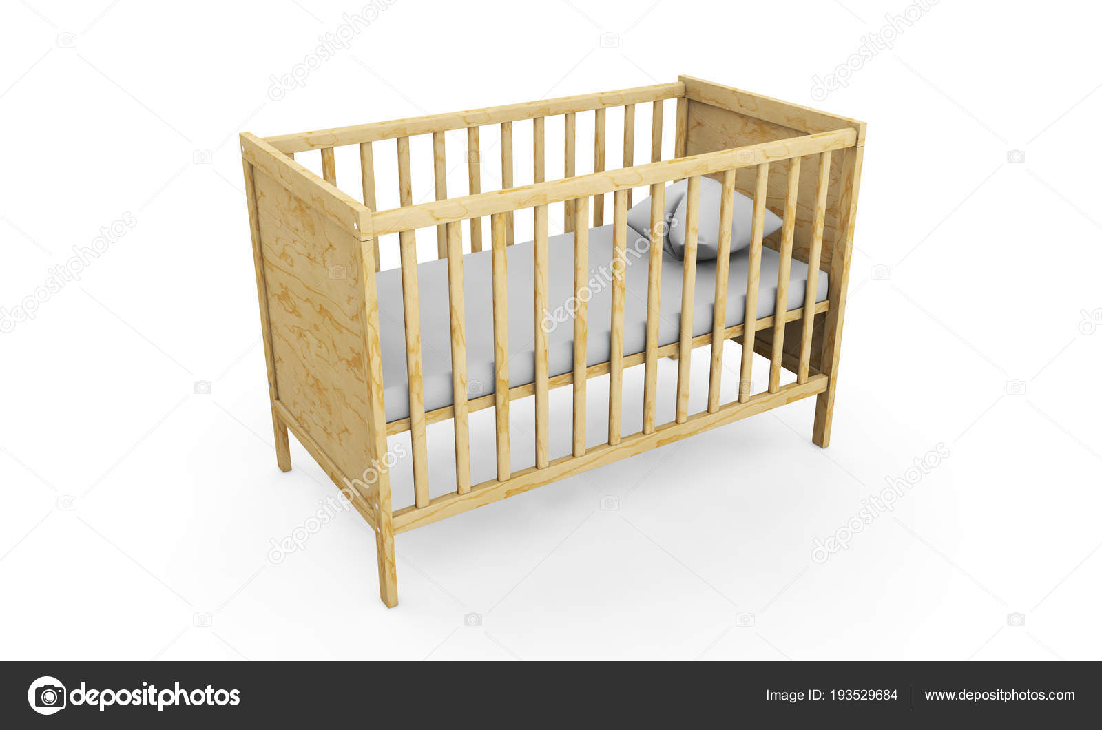 white wooden cot bed