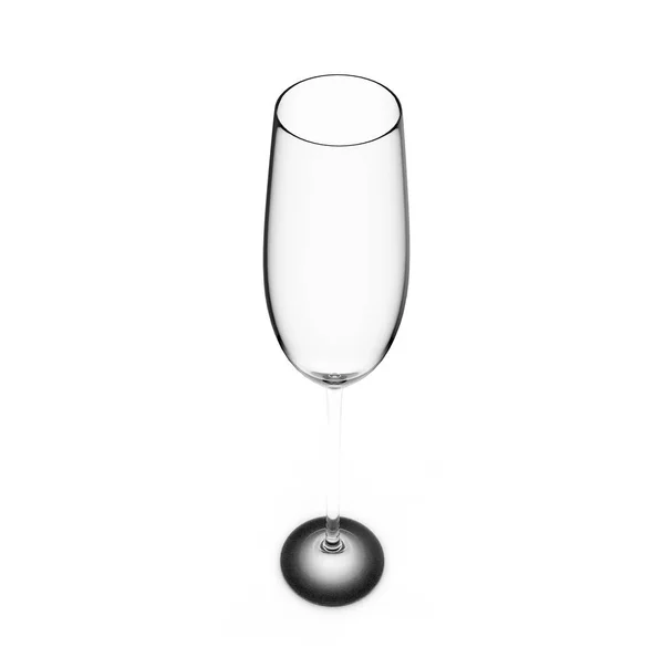 Пустой бокал вина изолированы на белом фоне 3D рендеринг — стоковое фото