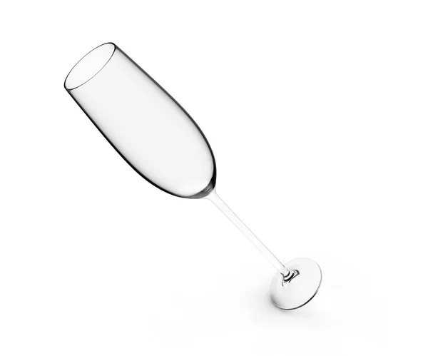 Vidrio de vino vacío aislado sobre fondo blanco 3d render — Foto de Stock