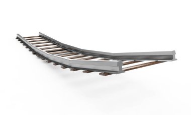 Mesafe o kaybolan bir tren yolu bir 3d render