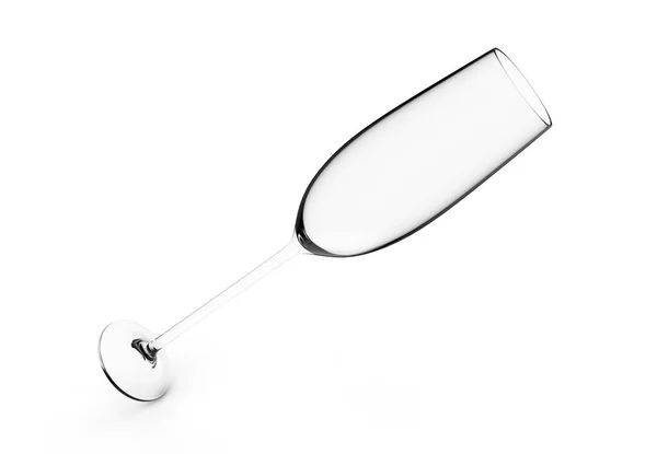 Άδειο ποτήρι κρασί που απομονώνονται σε λευκό φόντο 3d καθιστούν — Φωτογραφία Αρχείου