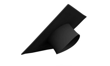 Mezuniyet kap diploması ile 3D Illustration. Whit üzerinde izole