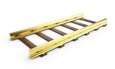 Mesafe o kaybolan bir tren yolu bir 3d render