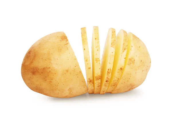 Изолированный картофель. Вырезать сырые овощи картофеля изолированы на белом b — стоковое фото