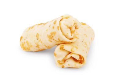 Kızarmış kek doldurulmuş yalıtılmış beyaz arka plan