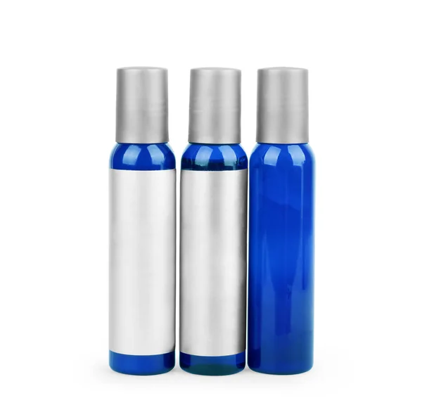 Hotel bottiglie cosmetiche isolate su sfondo bianco — Foto Stock