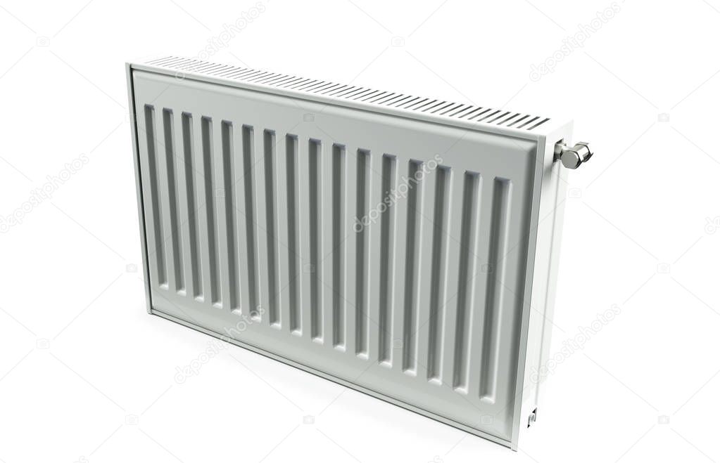 heating radiator with radiator thermostatic valve on the wall, 3