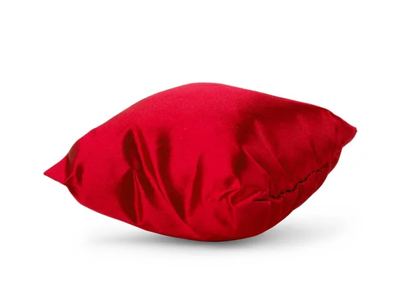 Piccolo cuscino rosso su sfondo bianco — Foto Stock
