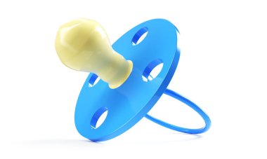 Mavi bebek kuklası 3D görüntüleme beyaz sırt deliğinde izole edildi