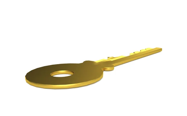 3d rendering of a key on white background — Stock Photo, Image