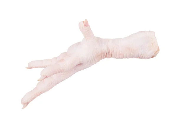 Pierna de pollo crudo sobre un fondo blanco — Foto de Stock