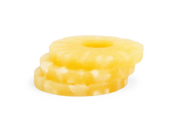 Canned pineapple slice composition isolated over the white backg — Stock Photo, Image