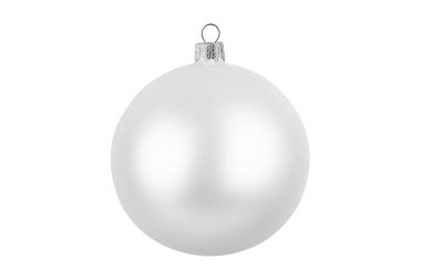 Silver Christmas ball on the Christmas tree on a white backgroun clipart