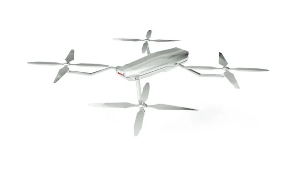 Drone bianco 3d rendering sfondo bianco — Foto Stock