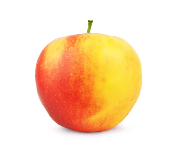 Tuore punainen omena eristetty valkoisella. Leikkauspolulla — kuvapankkivalokuva