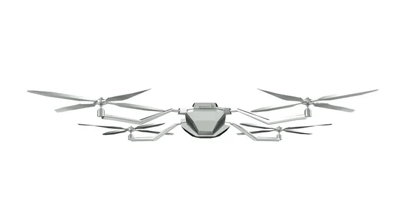 Drone branco 3d renderização fundo branco — Fotografia de Stock