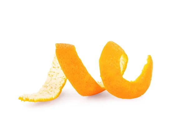 Casca de laranja ou tangerina sobre um fundo branco — Fotografia de Stock