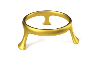 Beyaz arkaplanda boş altın podyum 3d illüstrasyon