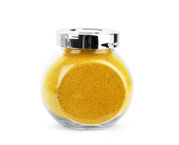 Jar of spices in glass jar on white background — Stock Photo, Image