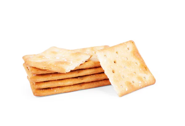 Close up healthy whole wheat cracker on white background , top v — Stok fotoğraf