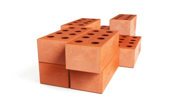 Font build out of bricks based 3d render bricks on a white backg — Stockfoto