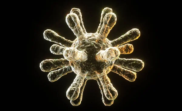 Visão Microscópica Coronavirus Patógeno Que Ataca Trato Respiratório Análise Teste — Fotografia de Stock