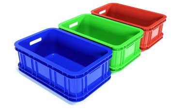 Plastik kabın 3d görüntüsü izole edildi