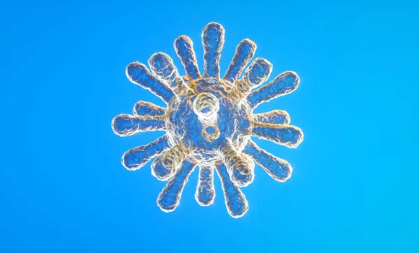 Mikroskopijny Widok Coronavirus Patogen Atakujący Drogi Oddechowe Analizy Testy Eksperymenty — Zdjęcie stockowe