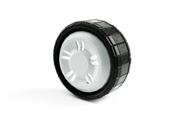 Beyaz arkaplanda 3d oluşturma çarkı izole edildi