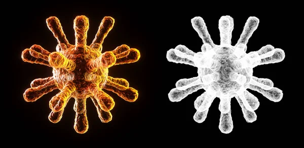 Vista Microscópica Del Coronavirus Patógeno Que Ataca Tracto Respiratorio Análisis — Foto de Stock