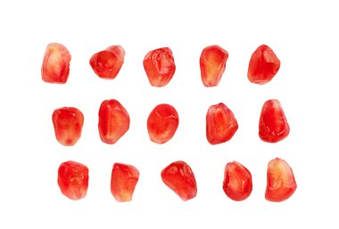 Olgun nar taneleri kümesi. Dosyada, kırpma yolu.