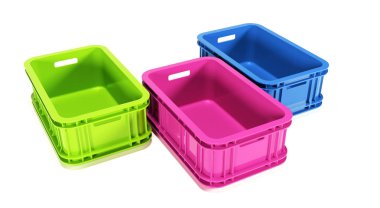 Plastik kabın 3d görüntüsü izole edildi