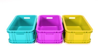 Plastik kabın 3d görüntüsü izole edildi
