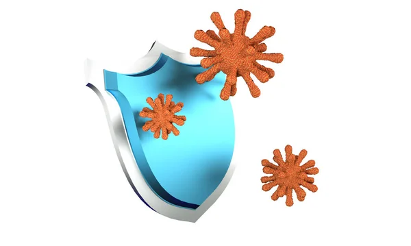 Escudo Antibacteriano Antivirus Concepto Protección Salud Renderizado —  Fotos de Stock