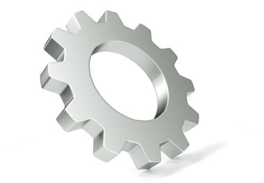Beyaz arkaplan üzerinde 3d dişli oluşturma