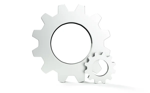 Render Gear White Background — Stock Photo, Image