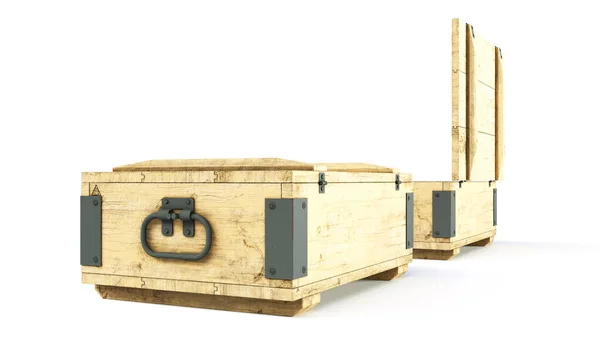 Военная Коробка Взрывчаткой Изолированной Белом Иллюстрация — стоковое фото