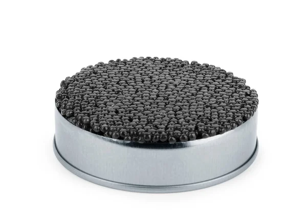 Caviar Negro Aislado Sobre Fondo Blanco —  Fotos de Stock