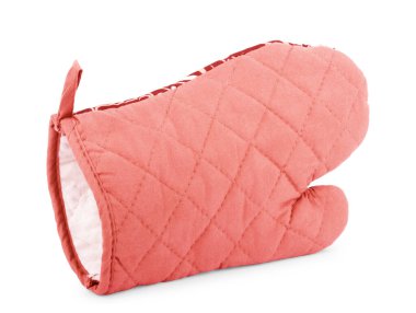 İzole edilmiş eldiven şeklinde mutfak kırmızı tutacağı. 